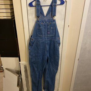 Big Smith Carpenter / Farmer Bib Denim Overalls Mens 34x30 Medium Wash